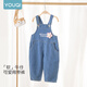 Youqi baby overalls spring and autumn style baby girl Western-style one-piece clothes newborn denim overalls spring outer wear blue 80cm