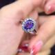 DL 1998 Fat Donglai Quality Tanzanite Stone Tianlan Electric Blue Ring Women's Light Luxury Fashion Japanese and Korean 925 Silver Plated 18k Gold Inlaid