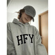 Xiaoyu 2024 Autumn Nueva sudadera con capucha H12171 White Grey S