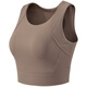 KEJIMITAO integrated shock absorbing sports underwear running breathable full cup yoga vest 2023 new fitness bra women cocoa color integrated L