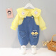 Luanquexiang one-year-old girl's denim overalls new children's Korean style spring and autumn baby style suit spring girl clothes denim overalls suit white 90 size recommended weight 20-24Jin [Jin equals 0.5 kg]
