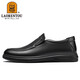 Alter Mann Kopf (Laorentou) Lederschuhe Herrenschuhe Business Casual Schuhe Low Top-Layer Cowhide Leder Hülle Fuß Polyurethan Sohle Slip-resistenter fauler Leute Kick Dad Schuhe La12158 Black 43