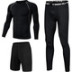 Yinghu sports suit quick-drying clothing tight running training clothing high elastic basketball spring and autumn men's warm fitness clothing elite long-sleeved three-piece suit L (115-130) Jin Jin equals 0.5 kg