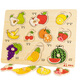 Fuhaier wooden fruit scratching board puzzle children's cognitive early education development toys infant and toddler panels matching boys and girls 3-5 years old baby intellectual enlightenment birthday Christmas gift
