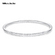 Miss JuJu pt950 platinum solid bracelet, white gold round bracelet, smooth carved plain ring bracelet for men and women, available in 2 materials: PT999 and PT950