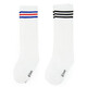 Paw Paw Team Li Dagong children's stockings over the knee cotton pile thin student girls mid-stocking socks summer boys high-top football socks SM3663 (2 pairs of white black stripes + blue and red stripes) 16-18 (recommended for 4-6 years old)