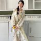 
JaetinWsinn Chinese style nightgown spring and autumn with chest pads long sleeves 2024 new autumn and winter mid-length skirts for women with pajamas 13063# [New Chinese style with chest pads] M[155-160CM 85-100Jin[Jin equals 0.5 kg]]