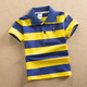 Ropa para niños Camiseta de manga corta Camiseta de verano para niños Camiseta de rayas de solapa de solapa infantil de manga intermedia