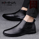 KMNA Martin boots 2025 winter new business formal leather shoes plus velvet to keep warm one-legged British casual shoes for men black 41