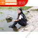 He Yangyu Tianzheng Honglian brand rubber canvas waders thickened wear-resistant fishing waterproof breeding half-length black-Tianzheng 38