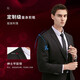 Qipai set of Western men's three-proof business flat lapel single button workplace suit two-piece set 1ZC70460 black A46