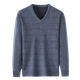 Septemberg (Septwolves) Sweater mittleren Alters Herren verdickter V-Ausschnitt-Strickjacke Herren warmer Winter Vater Hühnchenkragen gestricktes Hemd Basishemd Schwarz grau 6626 190/4XL empfohlen 190-210jin [Jin gleich 0,5 kg]