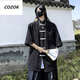 CINESSD新中式国风短袖衬衫男夏季新款小众宽松中山装衬衣外套12799 白色 M