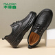 Mulinsen business leather shoes men's casual shoes men's first layer cowhide soft sole formal shoes autumn and winter 2023 middle-aged dad shoes black 39 leather shoe size