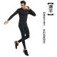 Li Ning Sports Suit Men's Fitness Suit Summer Thin Basketball Suit Running Suit Tights Quick-Drying Suit Breathable Perspiration Casual Black Two-piece Suit (Long Pants + Long Sleeves) M[164-169cm][95-125Jin[Jin equals 0.5kg]]