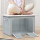 Aibaijia (aibaijia) solid color Oxford cloth steel frame storage box clothing foldable storage box moving quilt clothing storage box home beige (single window) 100L (60*42*40cm)
