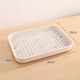 Large double-layer tea tray household rectangular drain tray water cup cup holder living room coffee table fruit tray plastic not broken beige double layer drainable
