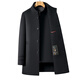
FULANLE PAULO high-end wool coat jacket for men's autumn and winter high-end stand-up collar woolen coat thickened down glove business dad suit gray thickened [disassembly down glove] 180/XL