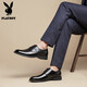 Chaussures en cuir playboy Clothing formels de commerce de repos de printemps top top cowhers hoeshoes masculins pour hommes chaussures en cuir masculin 1591 noir 43