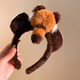 Danqin cute little raccoon plush headband for women, face wash, makeup headband, facial mask, special hairpin hair accessories, autumn and winter little raccoon plush headband