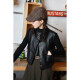 
Mancaoko vest women's fashionable PU leather vest spring and autumn short British retro vest round neck versatile simple and fashionable jacket, brown color_coffee 9893# round neck leather vest L__111-125Jin[Jin equals 0.5 kg]