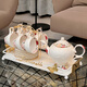 QIPAI high-end tea set set for moving into a new home, wedding gift, complete tea set for home hospitality, ceramic teapot, teacup, high-end tea set, 15-piece set, 847 gift box