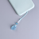 Miaojufu Aquamarine mobile phone lanyard pendant, raw stone mobile phone chain hanging decoration jade pendant, U disk anti-lost women's simple style