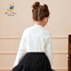 Classic Teddy classic Teddy girls' bottoming shirt children's T-shirt small and medium-sized children's clothing casual long-sleeved versatile top white 100