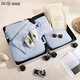 Baicaoyuan compressed travel storage bag suitcase clothes shoes travel clothing sub-package bag travel business trip organization bag blue