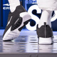 Hongxing Erke Hombres, zapatos deportivos, zapatos de cojín de aire de cuero ligero, zapatillas de carrera acolchadas 51116420066 Negro 39