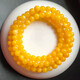 DL 1998 Fat Donglai same style beeswax bracelet chicken fat yellow natural yellow chalcedony bracelet beeswax color quartzite jade crystal bead diameter about 6mm three circles women's model