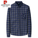Pier Cardin plus Velvet Coton épaissi de la chemise à manches longues pour les hommes en hiver d'âge moyen sans chemise chaude chaude et anti-rides, papa pour hommes, vert 6626 (plus) épaissis 170 / l / 40 suggestions / 120-136jin [Jin est égal à 0,5 kg]