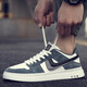 
New casual and handsome Hong Kong style breathable versatile shoes Korean style trendy high-top trendy shoes student height-enhancing fashion white shoes 6210 four-season model blue 43