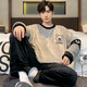 Pyjama masculin en automne et flanelle hivernale épaissis des étudiants de dessin animé rond chaud parmi les jeunes vêtements pour hommes en vrac wyex3883 l (recommandé 90-115 Jin [Jin est égal à 0,5 kg]))