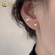 China Gold 999 Pure Silver Butterfly Earrings Women's Ear Bone Nails High-end Earrings Exquisite and Small for Ear Holes and Not Easy to Allergy Pure Silver Butterfly Earrings