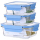 
Lock Lock (LOCK/LOCK) Grass Fresh Box High Borosilicon Heat-resistant Glass Microwave Oven Lunch Box Fresh Box Set 3-piece LLG983S601 (520ML*2+640ML)