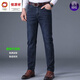Hengyuanxiang brand stretch jeans men's summer new loose straight business casual pants middle-aged dad trousers knitted 3880 blue gray 29 (waist circumference 2 feet 2)