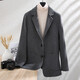 Mushi, Herbst und Winter doppelseitige Herrenjacke 100% Wollmantel, Herrenanzugkragen, fester Farbknopf äußere Verschleiß Zy3012 Schwarz XL