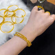 DL 1998 Fat Donglai same style 18k gold bracelet new style 18K yellow l gold bouncy bead three-circle memory elastic flashing 3D hard broken Sansheng Sanshi popping bouncy bead bracelet