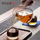 Minimalist wooden handle Crescent fair cup integrated with tea filter glass teapot tea dispenser large tea water separation tea set accessories Crescent 450ML upgraded handle
