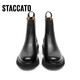 [90% nuevo] Sigatu Winter Chelsea Botas Botas cortas Botas de moda de tacón grueso Mujeres D9930DD3 Obsidian Black (Single) 37