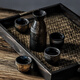 Porcelain in the Four Directions Japanese retro old tavern sake utensil set household wine pot soju cup restaurant small wine glass liquor dispenser Japanese and Korean restaurant specialty wine utensil set Hengdian pose for photo Jiyun trumpet sake utensil one pot two cups