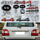 Anwendbar für Toyota 4700 Car Logo 99-07 Land Cruiser FJ100 Center Net Logo LC100 Heckmarke Vertikale Farbleiste 9905 Niutou Center Net Logo Note Farbe Farbe