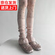 Jiefeitu's new spring and autumn ballet style girl's lace calf socks, versatile pile socks, horn gray leg covers, pink, one size fits all A112