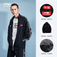 Li Ning jacket, men and women, 2024 new cardigan, long-sleeved loose casual couple knitted sports jacket, AFDS983 elegant black [same style] M