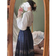 YUEXUNZI Chinese style improved Hanfu Ming system new Chinese style autumn and winter new dress women's top horse face skirt full set 1047 top + horse face skirt S