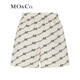 MO&Co.Sporty style retro MC presbyopic high-waisted loose shorts casual pants for women Moanke black lettering on coffee bottom S 160