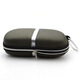 
MINCITY Large Zipper Glasses Case Anti-compression EVA Sun Glasses Zipper Case Silver White Strip Aluminum Hook Black + Glasses Cloth + Cleaning Liquid Large