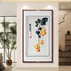 Zi Teng Suixuan Five Blessings Come to the Door Su Embroidery Finished Painting Entry Hall Decoration Painting Living Room Gourd Wall Painting Chinese Style Embroidery Mural Five Blessings Come to the Door (Default Brown) 70*123cm (Tempered Glass)