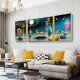 Tongdi Neues chinesisches Wohnzimmer Dekoration Malerei Sofa Hintergrund Wandmale moderne einfache Villa Hall Landschaft Malerei Dreifach hängende Gemälde 1 Familie und alles geht gut 12122 80*60 in der Mitte 40*60 auf beiden Seiten 40*60 schwarzer Rahmen (Kristallporzellanbilder)